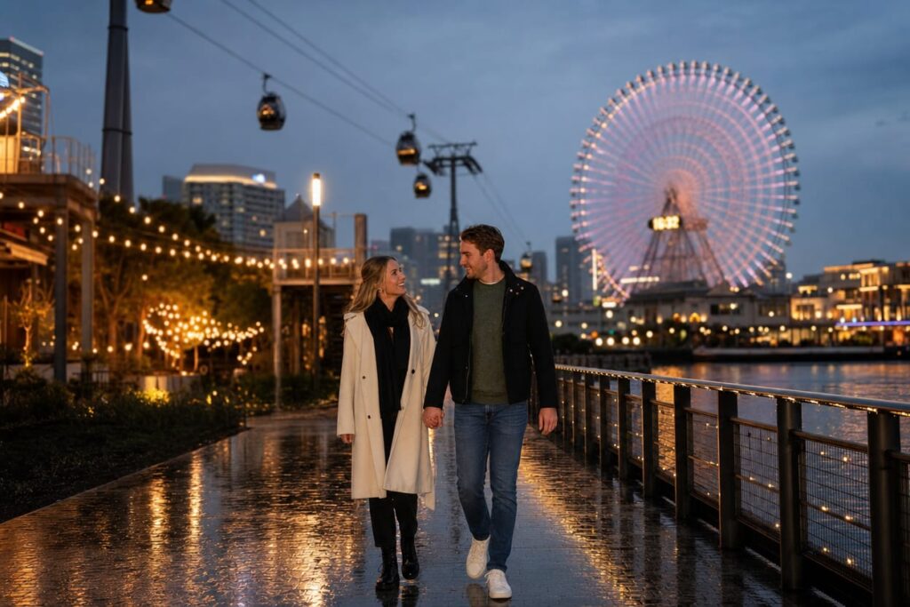 Romantische avond in Yokohama: de ideale date-route langs baai, lichtjes en skyline